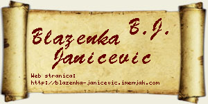 Blaženka Janićević vizit kartica